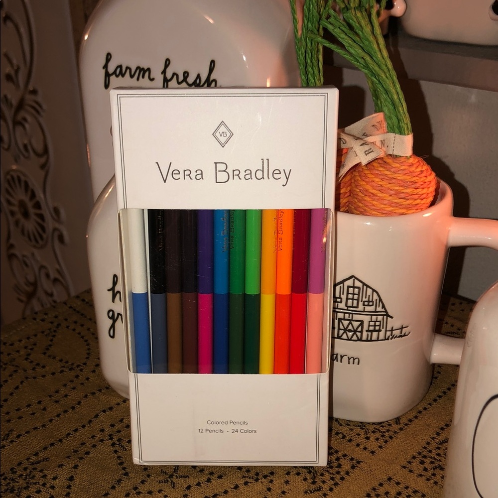 Vera Bradley Colored Pencils Set of 12 with 24 Colors